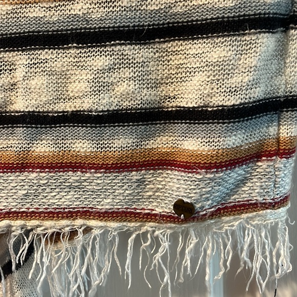 Rip Curl Cardigan Boho Sweater Rust cream Stripe Small - Picture 3 of 5